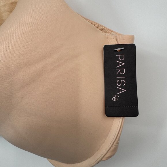 Parisa Fé Racerback Front Closure Bra 44DDD Skin Tone nude beige NWT - Picture 2 of 9